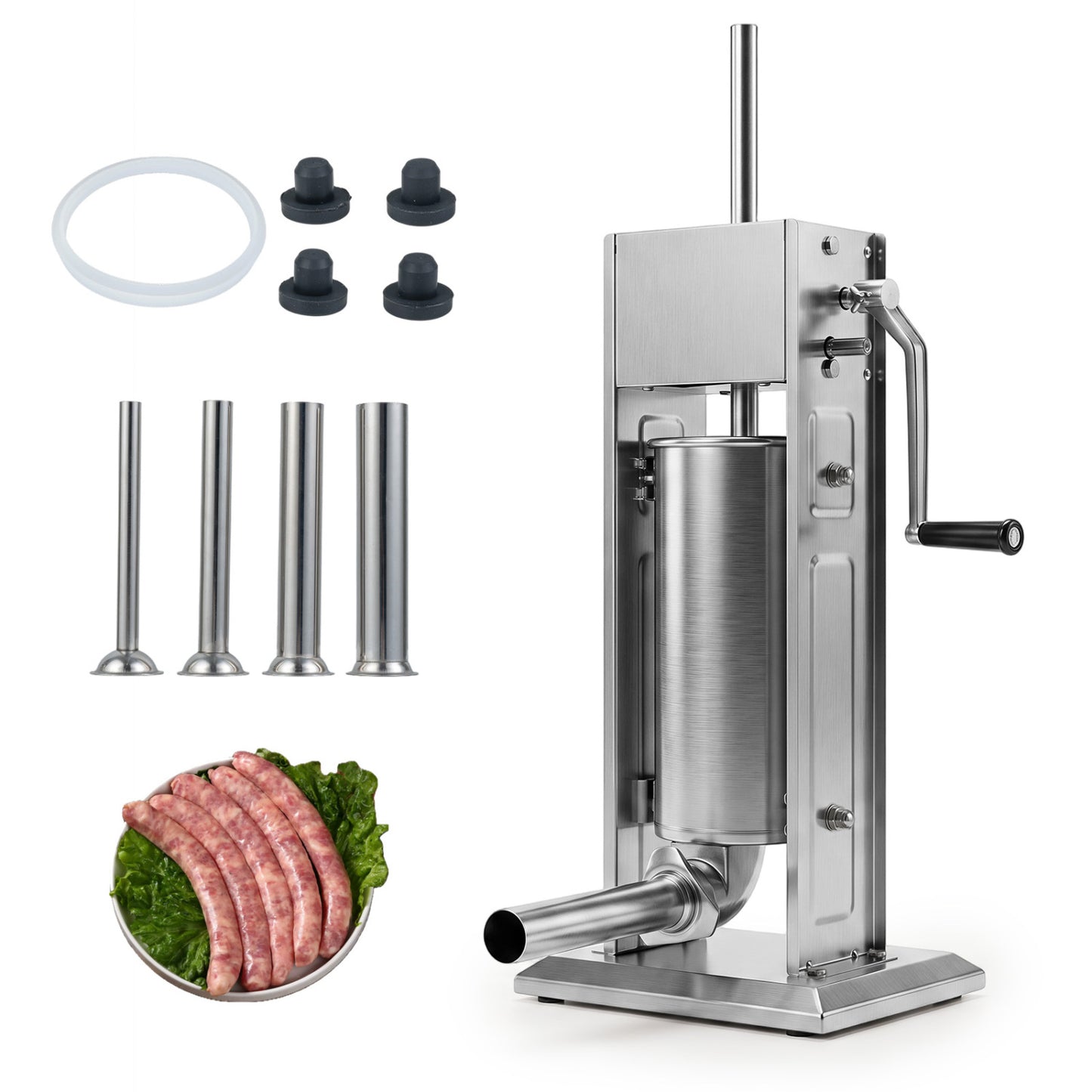 Manual Sausage Stuffer with 4 Tubes & 2 Speeds