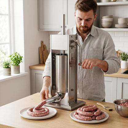 Manual Sausage Stuffer with 4 Tubes & 2 Speeds