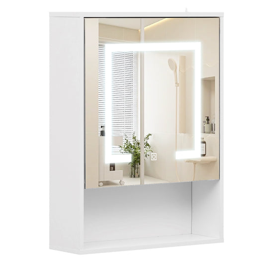 Medicine Cabinet with Mirror and 3 Color LED Lights Recessed or Wall Mounted