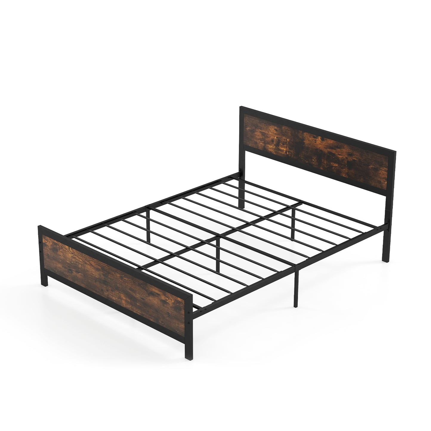 Metal Bed Frame with Headboard and Footboard