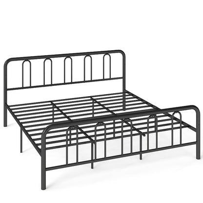 Full/Queen Size Metal Bed Frame with Headboard and Footboard-Queen Size - King Size