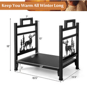 18.5 Inch Metal Firewood Rack with Dual Handles