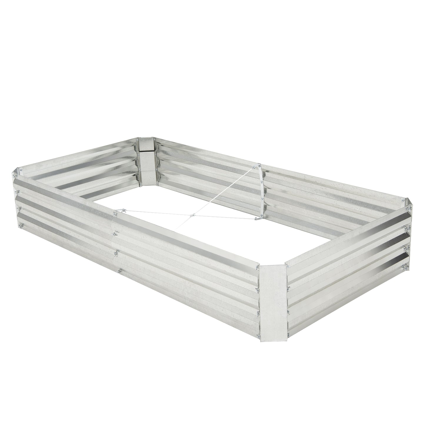 Metal Galvanized Raised Garden Bed with Open-Ended Base