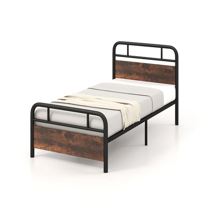 Twin/Full/Queen Size Bed Frame with Industrial Headboard-Full Size - Twin Size