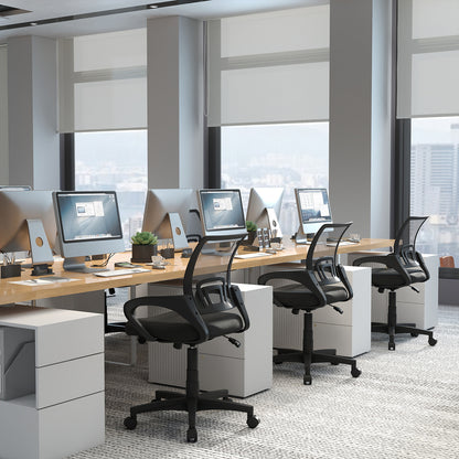 Mid-Back Mesh Office Chair Ergonomic Computer Chair with Lumbar Support-Black
