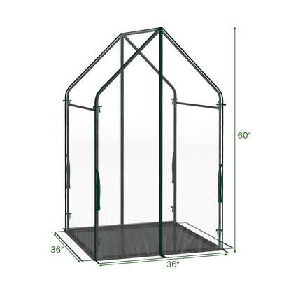 Mini Green House Metal Frame with Waterproof Bottom Mat and Wind Ropes