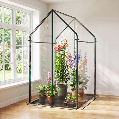 Mini Greenhouse with Metal Frame and Waterproof Cover