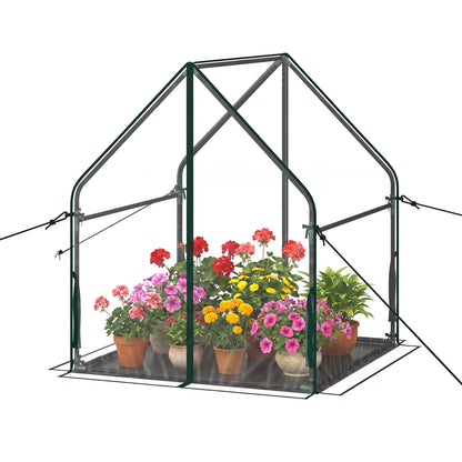 Mini Greenhouse with Metal Frame and Waterproof Cover