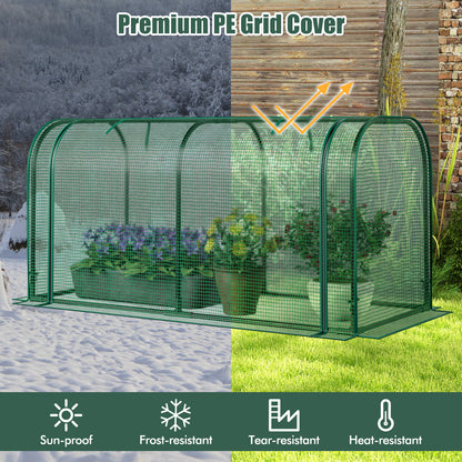 Mini Tunnel Greenhouse with Roll-up Zipper Door