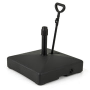 Mobile Patio Umbrella Base Water Sand Fillable Market Table Umbrella Stand with 3 Wheels-Black