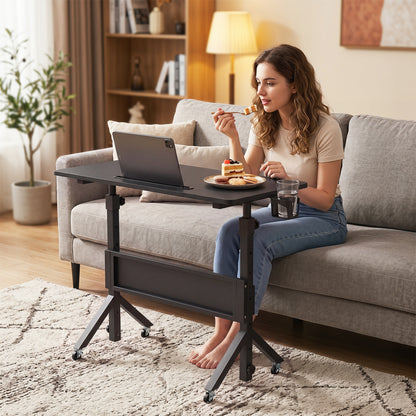 Mobile Standing Desk with Adjustable Height and Wheels