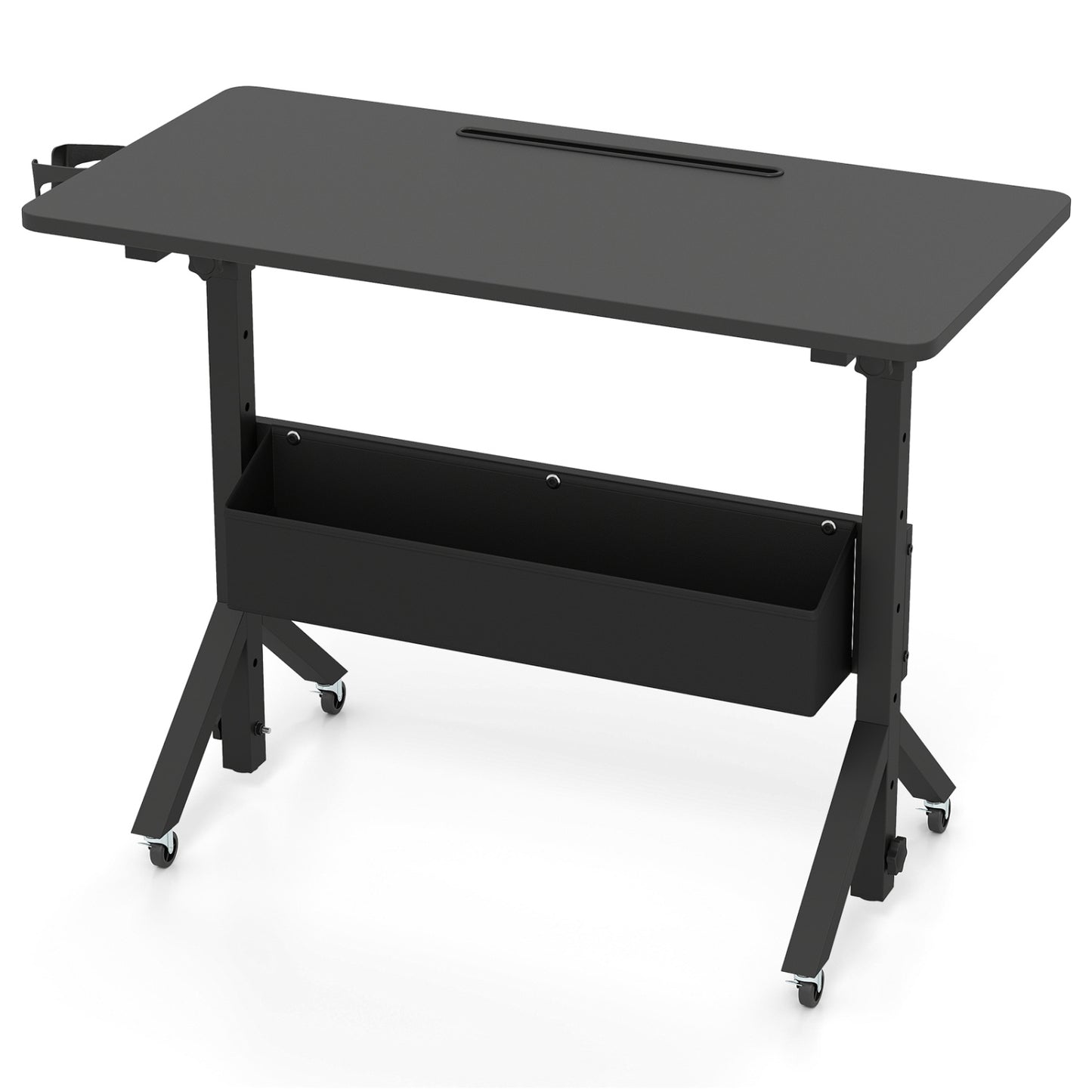 Mobile Standing Desk with Adjustable Height and Wheels