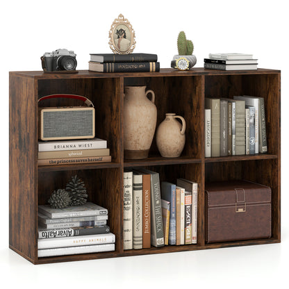 6-Cube Bookcase with Anti-Tipping Kit - Rustic Brown
