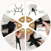 Modern Accent Chair with Folding Footrest and Head Pillow-Beige