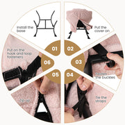 Modern Accent Chair with Folding Footrest and Head Pillow-Pink