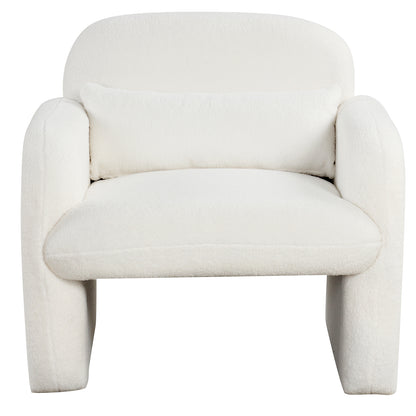 Modern Accent Chair with Waist Pillow and Armrests for Living Room Bedroom