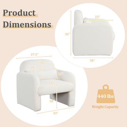 Modern Accent Chair with Waist Pillow and Armrests for Living Room Bedroom