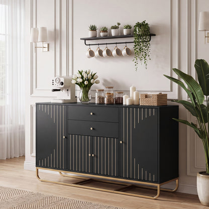 Modern Buffet Sideboard Cabinet with 2 Drawers & Adjustable Shelves