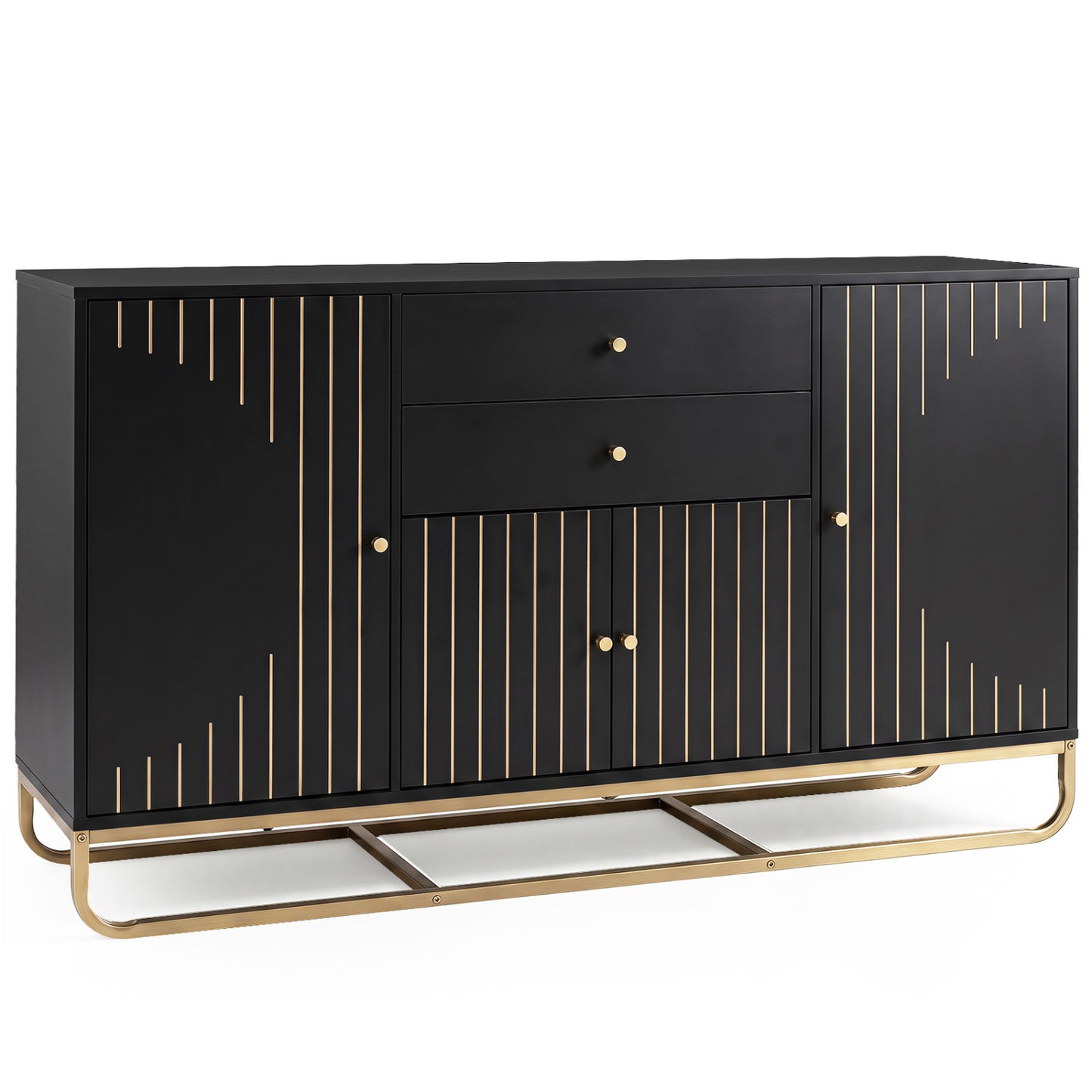 Modern Buffet Sideboard Cabinet with 2 Drawers & Adjustable Shelves