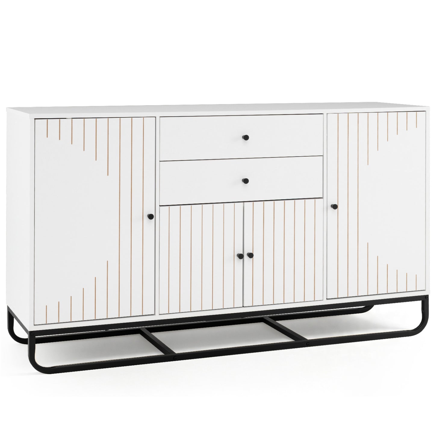 Modern Buffet Sideboard Cabinet with 2 Drawers & Adjustable Shelves