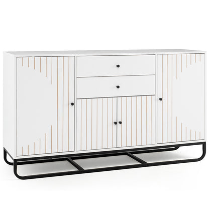 Modern Buffet Sideboard Cabinet with 2 Drawers & Adjustable Shelves