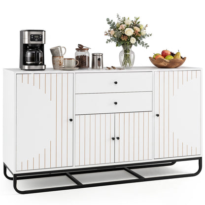 Modern Buffet Sideboard Cabinet with 2 Drawers & Adjustable Shelves