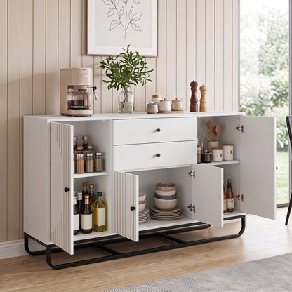 Modern Buffet Sideboard Cabinet with 2 Drawers & Adjustable Shelves