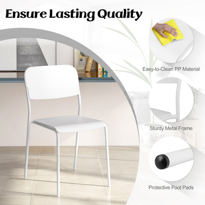 Modern Dining Chairs Set of 4 with Tilted Backrest and Sturdy Metal Legs