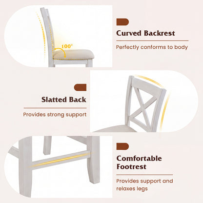 Counter Height Bar Stools with Cushion and Footrest