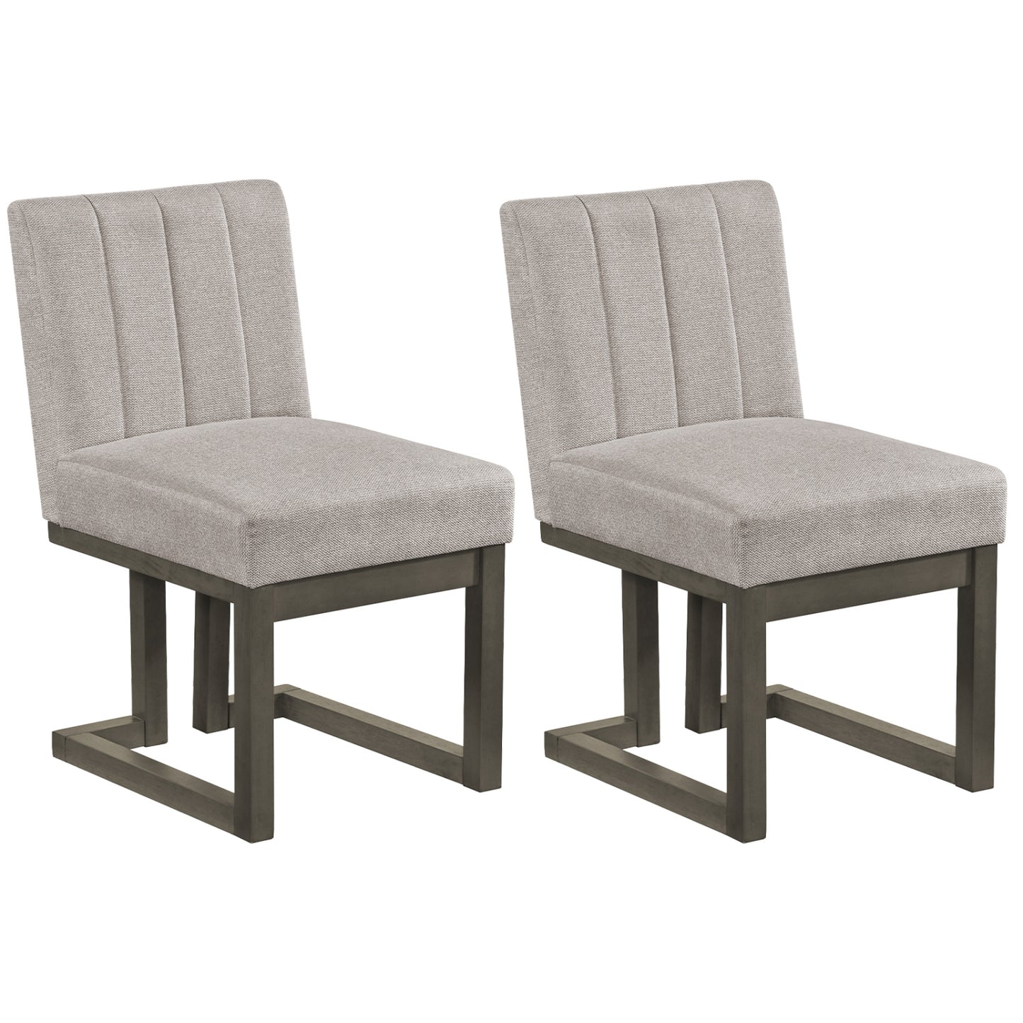 Modern Farmhouse Fabric Dining Chairs Set of 2 with 5.5" Thickened Padded Seat
