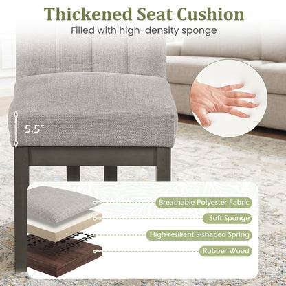 Modern Farmhouse Fabric Dining Chairs Set of 2 with 5.5" Thickened Padded Seat
