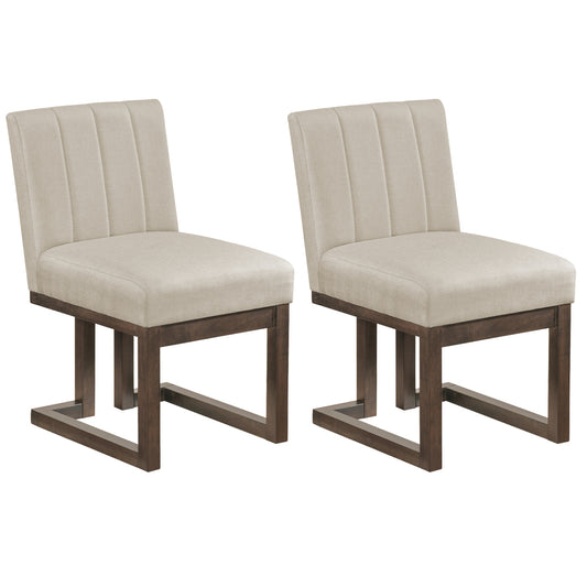 Modern Farmhouse Fabric Dining Chairs Set of 2 with 5.5" Thickened Padded Seat