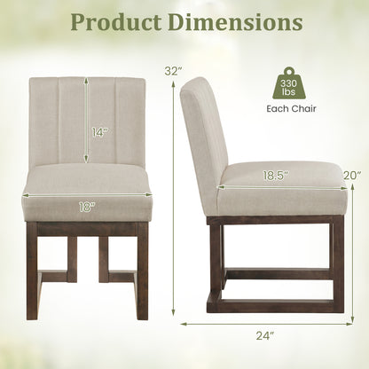 Modern Farmhouse Fabric Dining Chairs Set of 2 with 5.5" Thickened Padded Seat