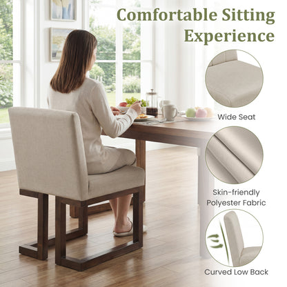 Modern Farmhouse Fabric Dining Chairs Set of 2 with 5.5" Thickened Padded Seat