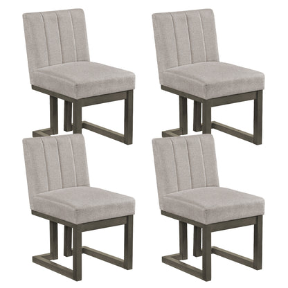 Modern Farmhouse Fabric Dining Chairs Set of 4 with 5.5" Thickened Padded Seat