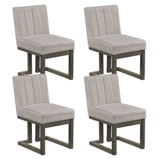 Modern Farmhouse Fabric Dining Chairs Set of 4 with 5.5" Thickened Padded Seat