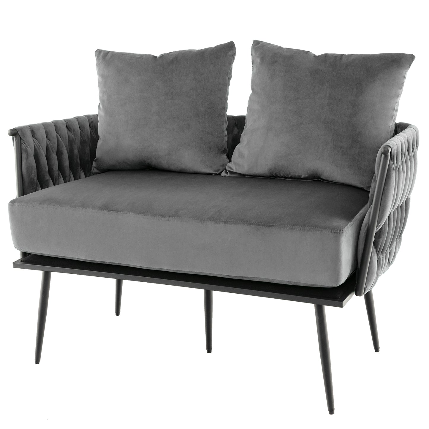 Modern Loveseat Sofa Upholstered Dutch Velvet Sofa Couch
