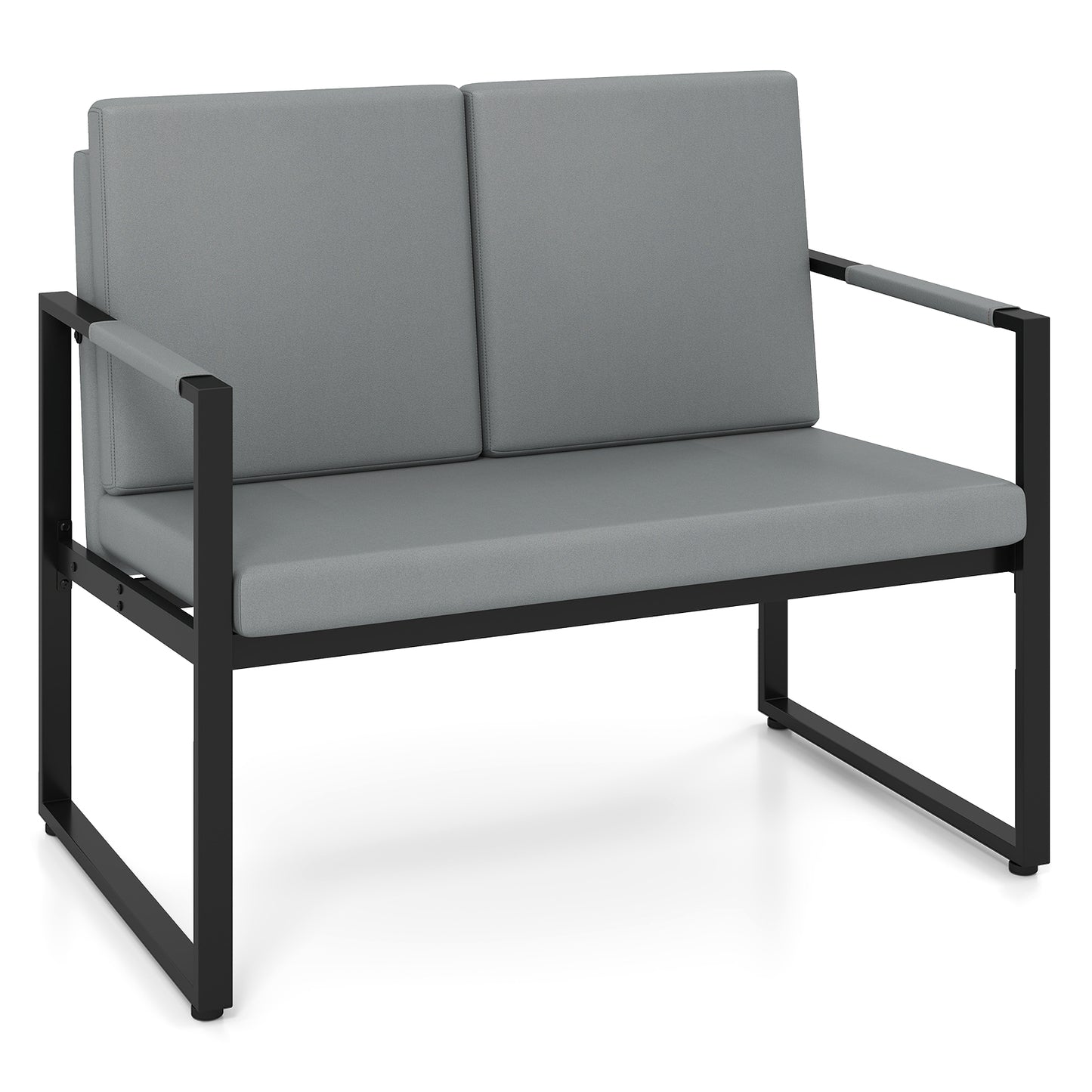 Modern Loveseat Sofa 2 Seater Small Couch-Gray