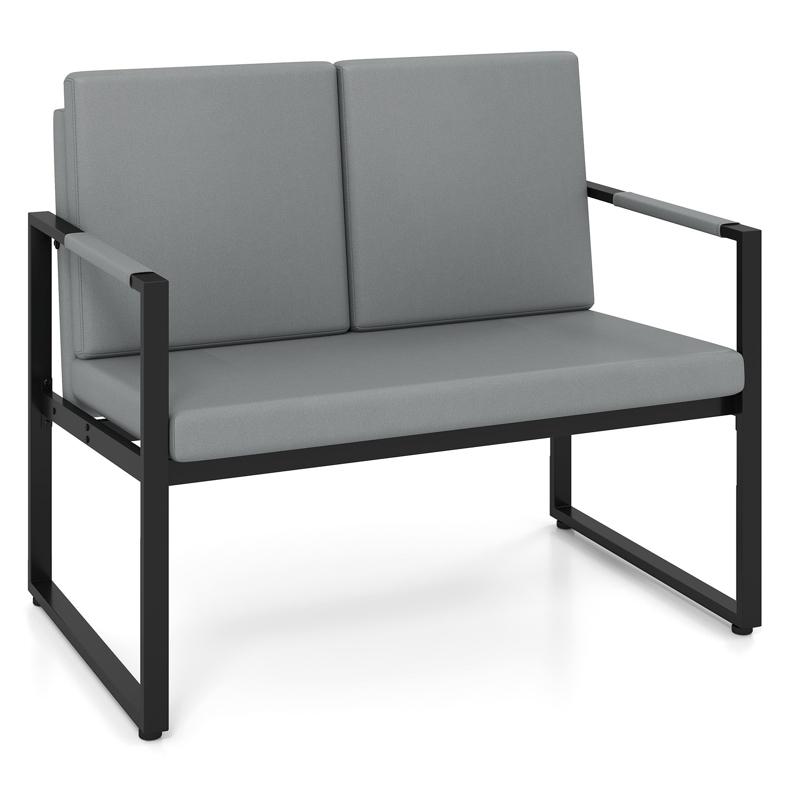Modern Loveseat Sofa 2 Seater Small Couch-Gray