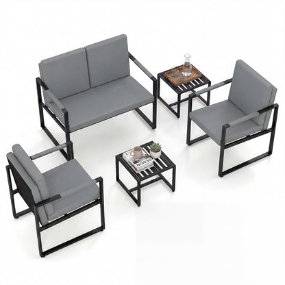 Modern Loveseat Sofa 2 Seater Small Couch-Gray