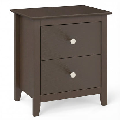 Modern Nightstand with 2 Drawers for Small Spaces-Brown
