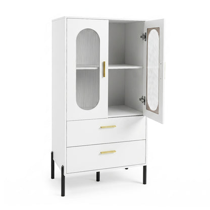 Modern Sideboard Buffet Cabinet with Fluted Doors