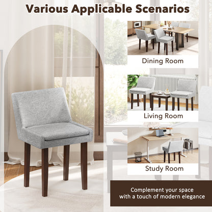 Modern Upholstered Fabric Side Leisure Chair Set of 2-Gray