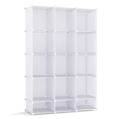 13-Cube Modular Kids Wardrobe with Hanging Rod and Shelves