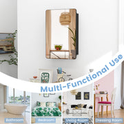 20 x30 Inch Multi-Functional Bathroom Mirror Cabinet with Adjustable Shelves-Black