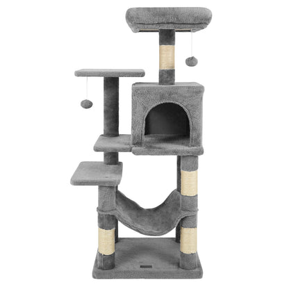 Multi-Level Cat Tower with 2-Door Condo and Padded Top Perch