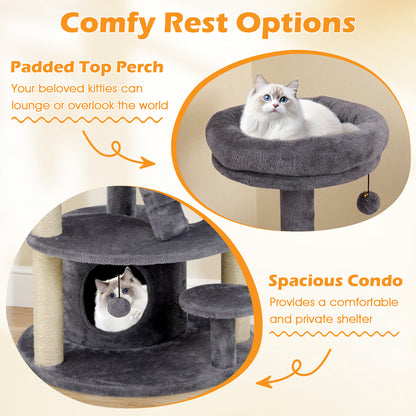 Multi-level Kitty Tower with Condo and Climbing Ladder-GR