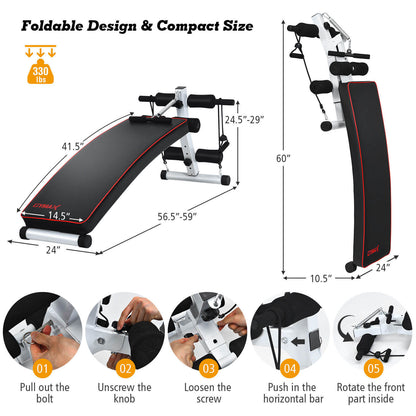 Multifunction Folding Full Body Strength Training Gym Bench