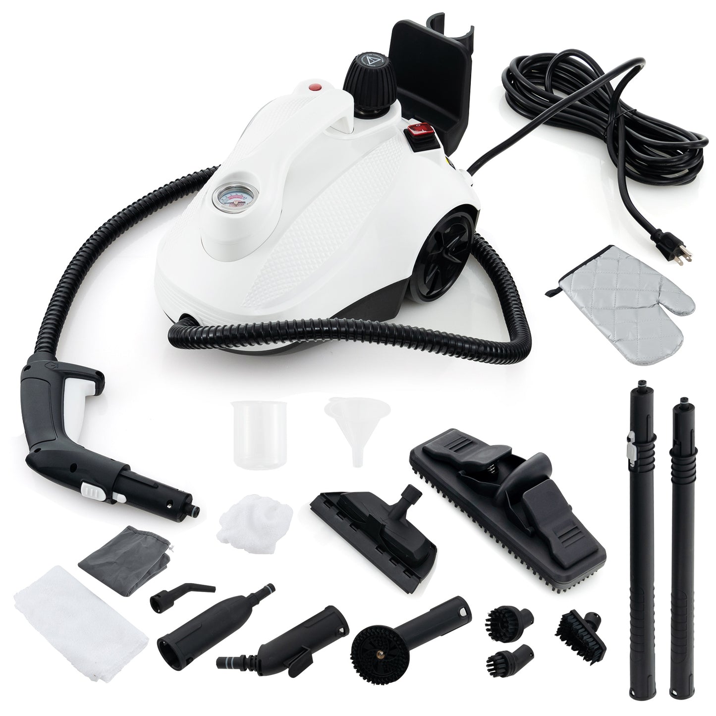 Multipurpose Steam Cleaner 1800W Portable Household Steamer with 61 oz Tank-Gray & White