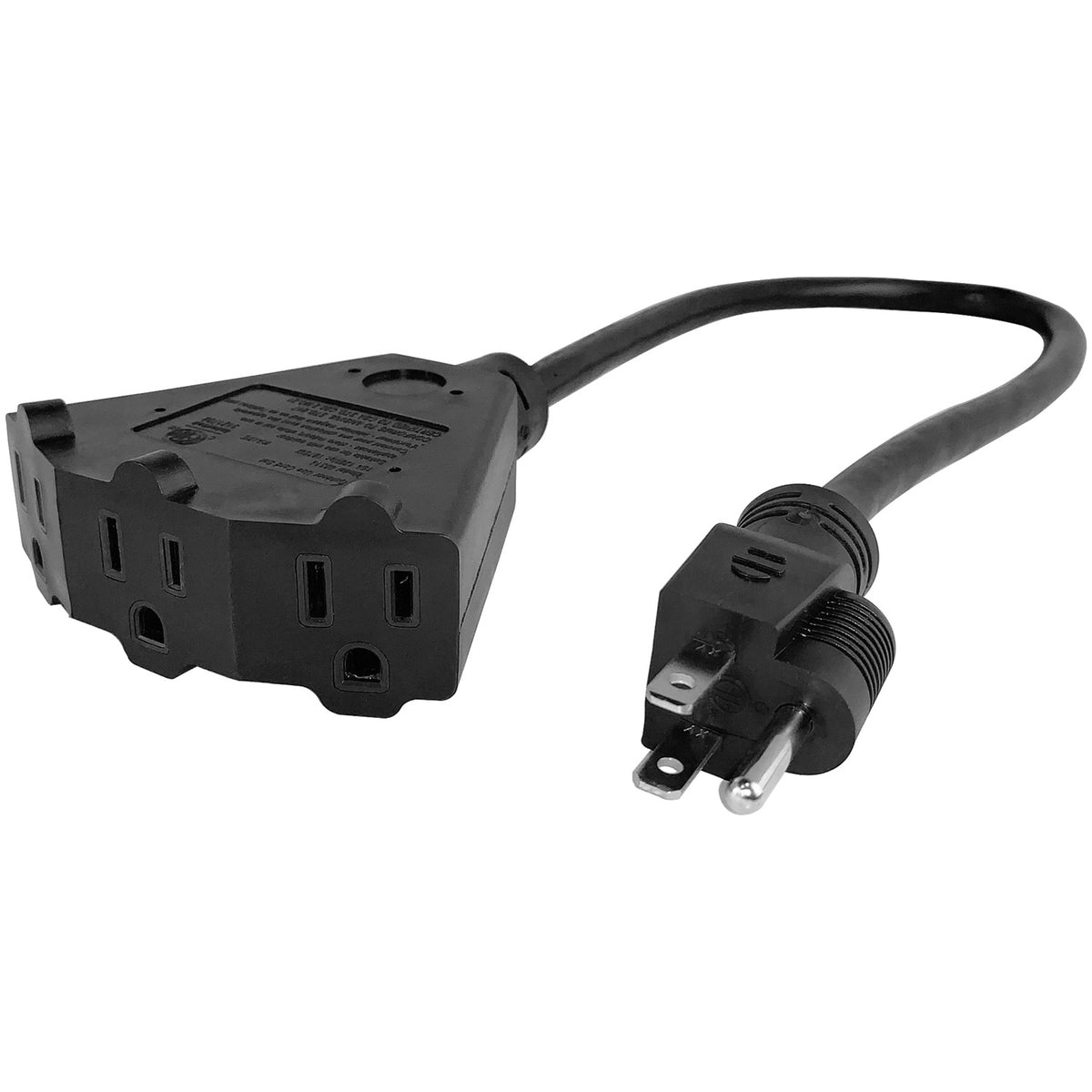 Stanley Power Block 2-Ft. 3-Outlet Heavy-Duty 12-Gauge Extension Cord, Black